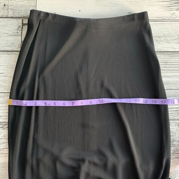 Vintage Saks Fifth Avenue Collection Black Jersey Knit Ruffle Knee Length Skirt - Picture 11 of 12